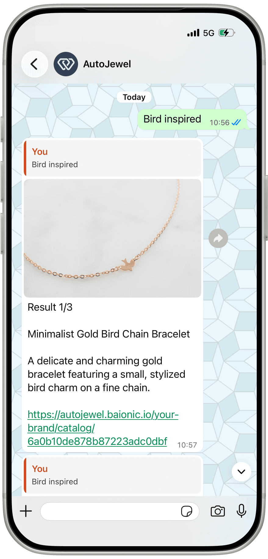WhatsApp text search example